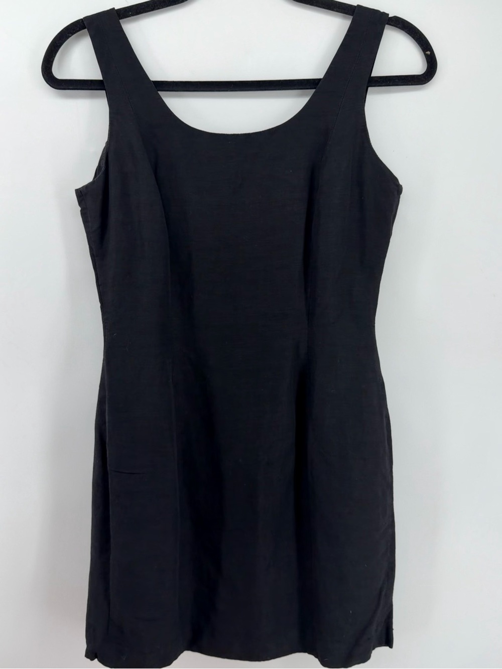 Vintage 90s The Limited Black Linen Blend Mini Dress Size 2 Minimalist Y2K